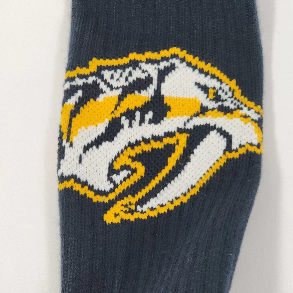 NHL Nashville Predators Socks Mens Womens Sz Large OTS‎ Anthem Sport Navy NEW